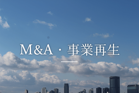 M&A・事業再生｜会社の分割・合併等、株式交換・株式移転・自社株（金庫株）取得、ホールディングスカンパニー（持株会社）の設立